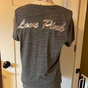PINK heather gray T-shirt NWT